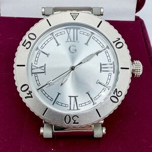 Gossip Roman Numeral Mens Japan Quartz Stainless  Grey Link Watch Silver Dial
